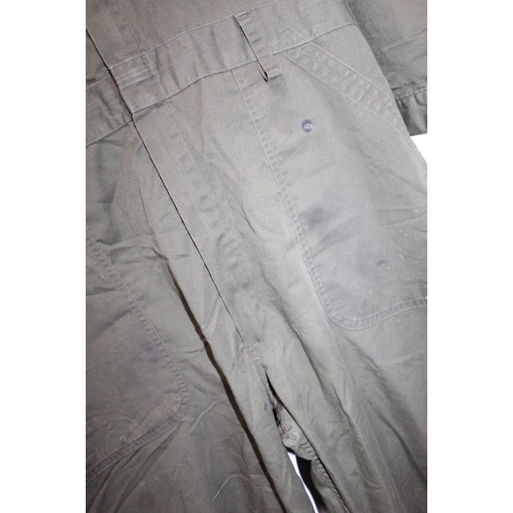 USMC US Marine Corps Olive Green OD Cotton Utility Coveralls Overalls 44 L Patch - Picture 9 of 11